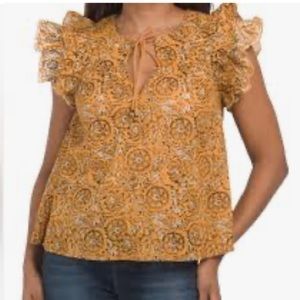 House of Harlow 1960 Boho Flutter Ruffled Sleeve Top Revolve Brand Size …